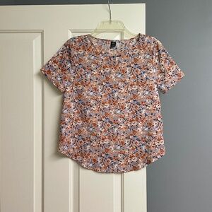 Shein Ditsy Floral Print Short Sleeve Blouse, Women, XS